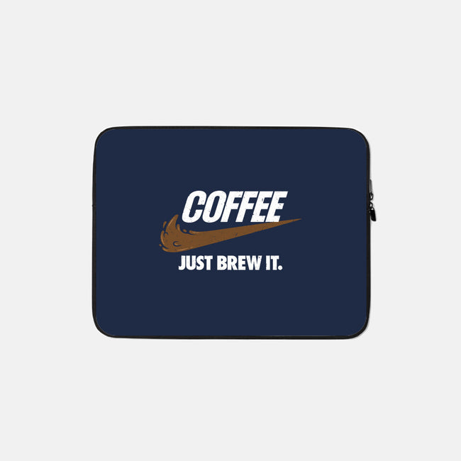 Just Brew It-none zippered laptop sleeve-mikehandyart