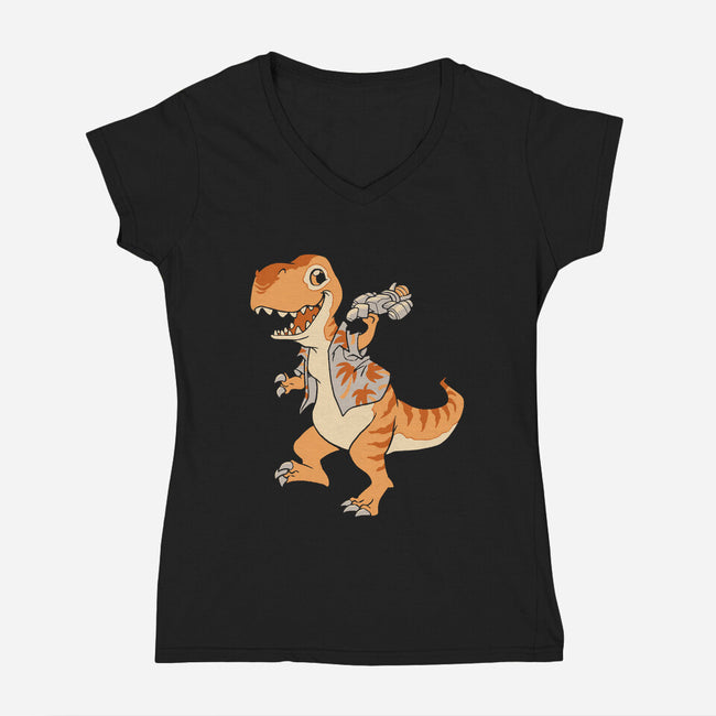 Just Keep Flying-womens v-neck tee-DoOomcat