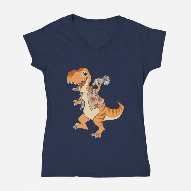 Just Keep Flying-womens v-neck tee-DoOomcat