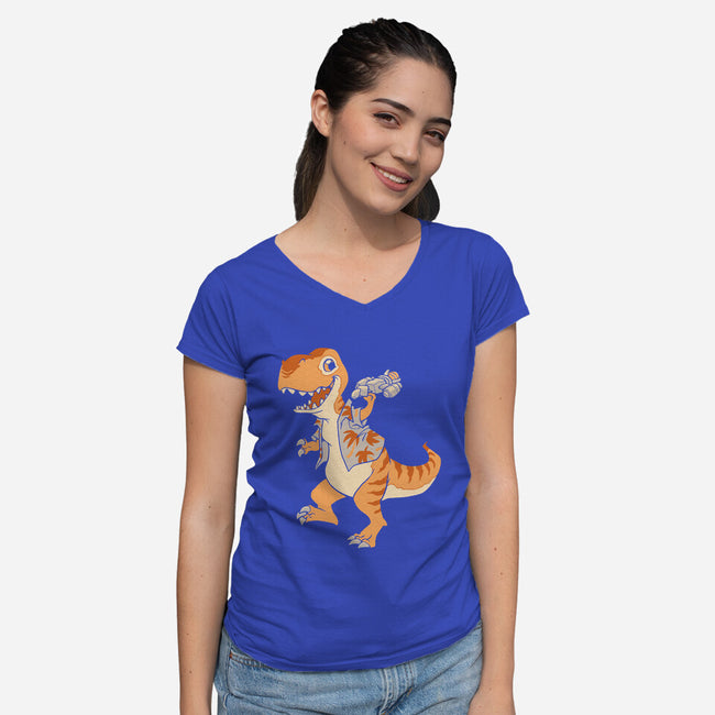 Just Keep Flying-womens v-neck tee-DoOomcat