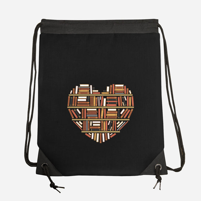 I Heart Books-none drawstring bag-renduh