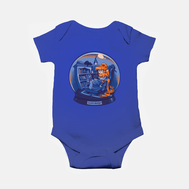 I Love Books and Cats-baby basic onesie-tobefonseca