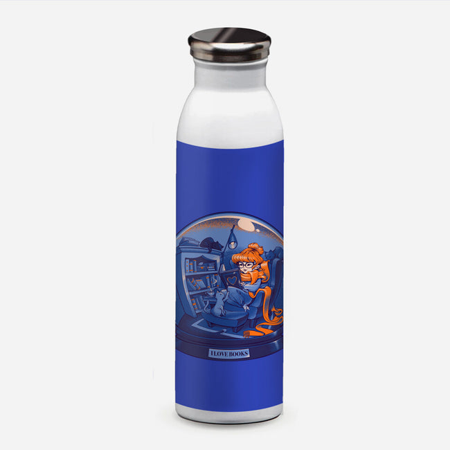 I Love Books and Cats-none water bottle drinkware-tobefonseca