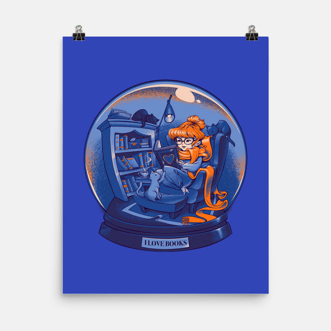 I Love Books and Cats-none matte poster-tobefonseca