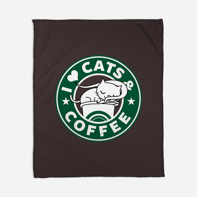 I Love Cats and Coffee-none fleece blanket-Boggs Nicolas