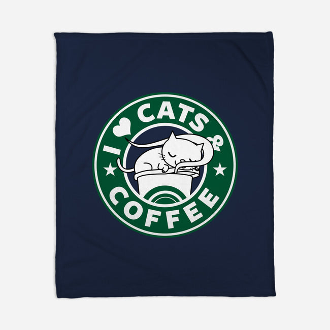 I Love Cats and Coffee-none fleece blanket-Boggs Nicolas