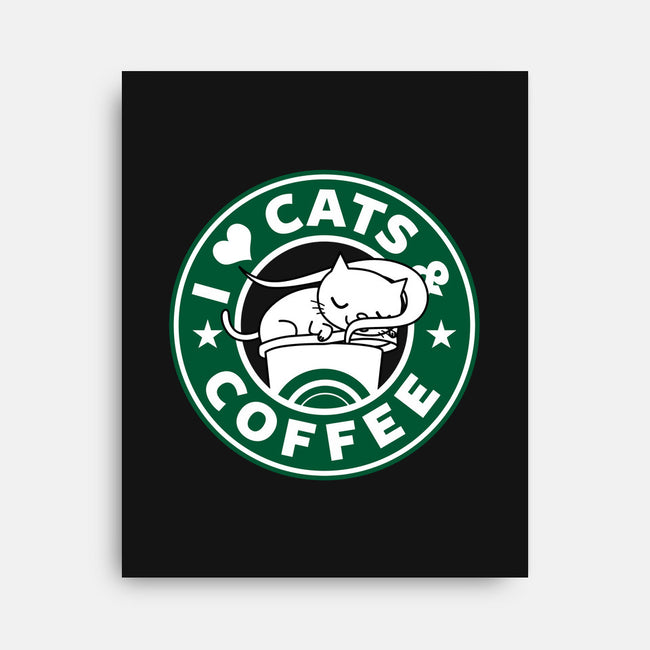 I Love Cats and Coffee-none stretched canvas-Boggs Nicolas