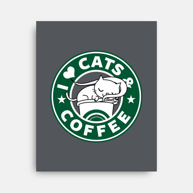 I Love Cats and Coffee-none stretched canvas-Boggs Nicolas