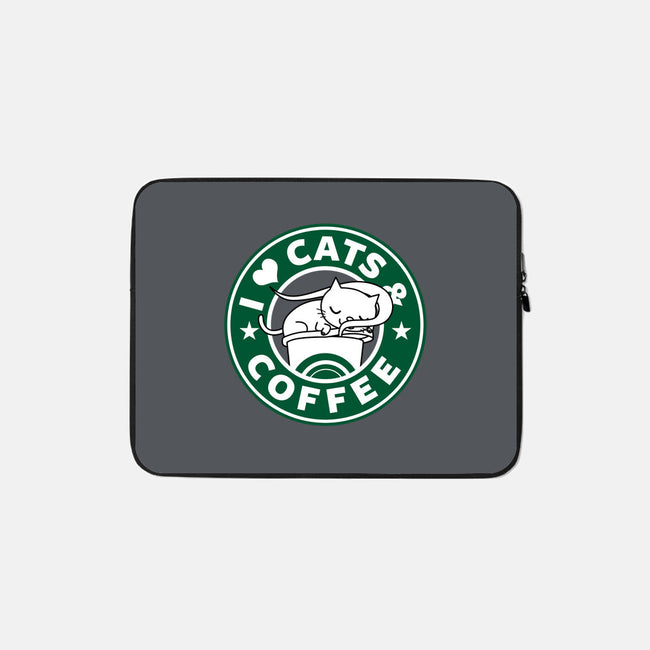 I Love Cats and Coffee-none zippered laptop sleeve-Boggs Nicolas