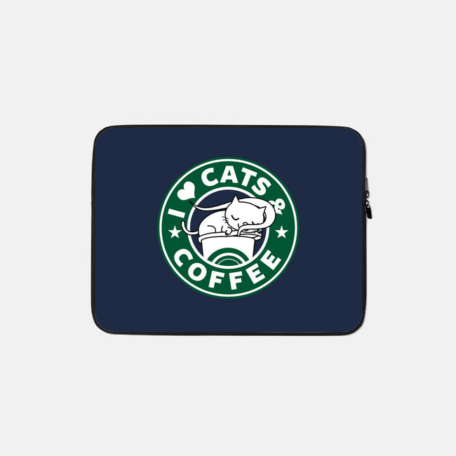 I Love Cats and Coffee-none zippered laptop sleeve-Boggs Nicolas