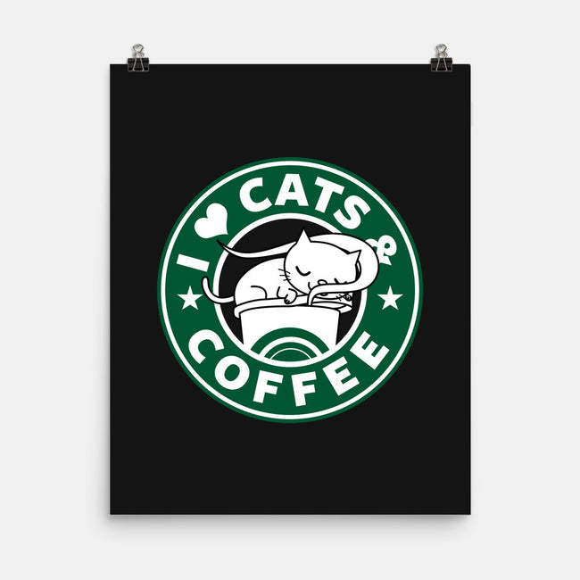 I Love Cats and Coffee-none matte poster-Boggs Nicolas