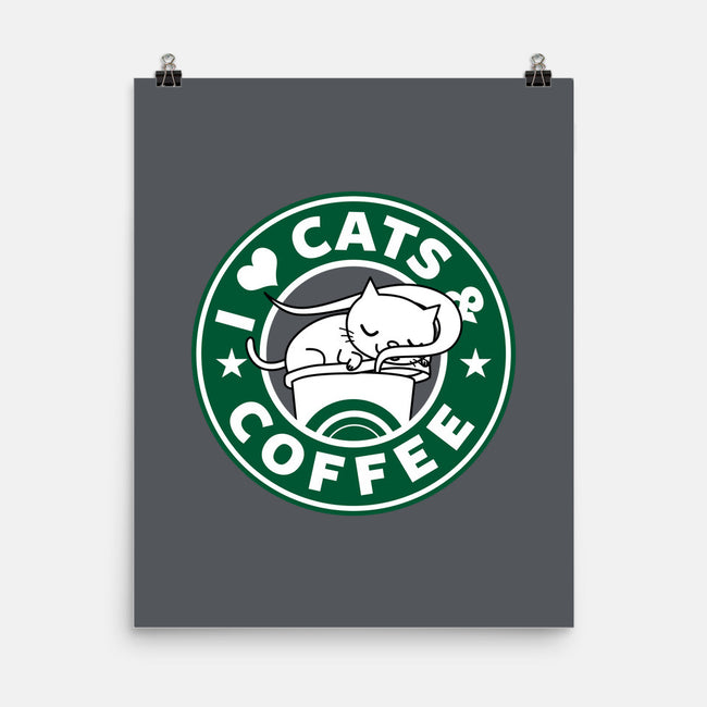 I Love Cats and Coffee-none matte poster-Boggs Nicolas