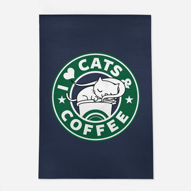 I Love Cats and Coffee-none indoor rug-Boggs Nicolas