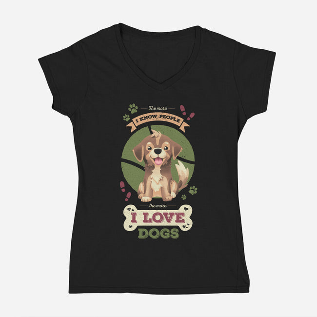 I Love Dogs!-womens v-neck tee-Geekydog