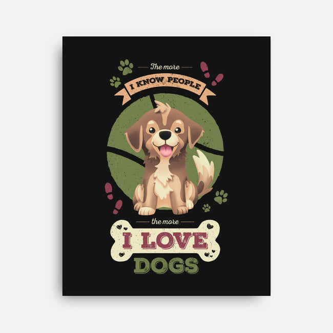 I Love Dogs!-none stretched canvas-Geekydog