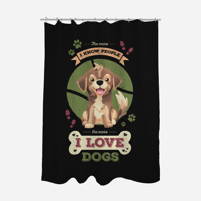 I Love Dogs!-none polyester shower curtain-Geekydog