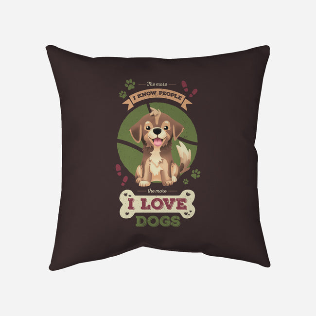 I Love Dogs!-none non-removable cover w insert throw pillow-Geekydog