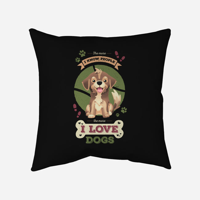 I Love Dogs!-none removable cover w insert throw pillow-Geekydog