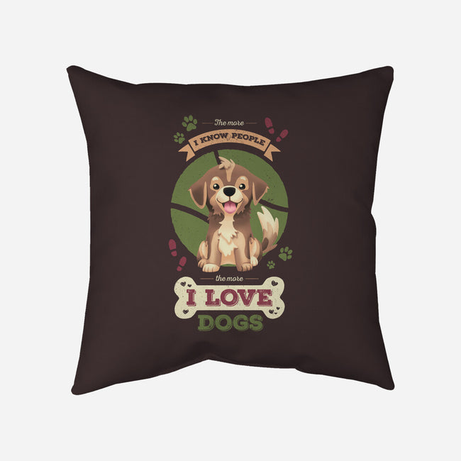 I Love Dogs!-none removable cover w insert throw pillow-Geekydog