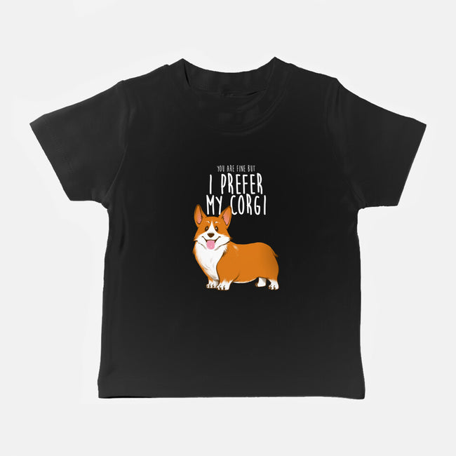 I Prefer My Corgi-baby basic tee-ursulalopez