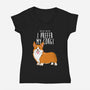 I Prefer My Corgi-womens v-neck tee-ursulalopez