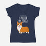 I Prefer My Corgi-womens v-neck tee-ursulalopez