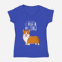 I Prefer My Corgi-womens v-neck tee-ursulalopez