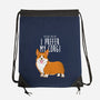 I Prefer My Corgi-none drawstring bag-ursulalopez
