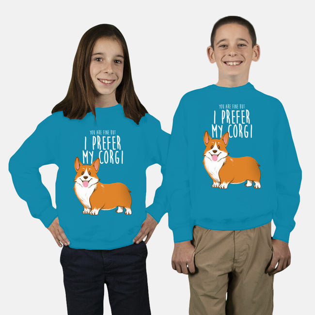 I Prefer My Corgi-youth crew neck sweatshirt-ursulalopez