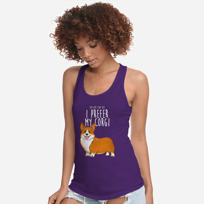 I Prefer My Corgi-womens racerback tank-ursulalopez