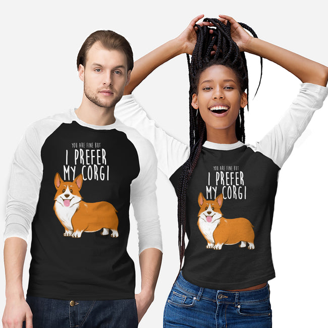 I Prefer My Corgi-unisex baseball tee-ursulalopez