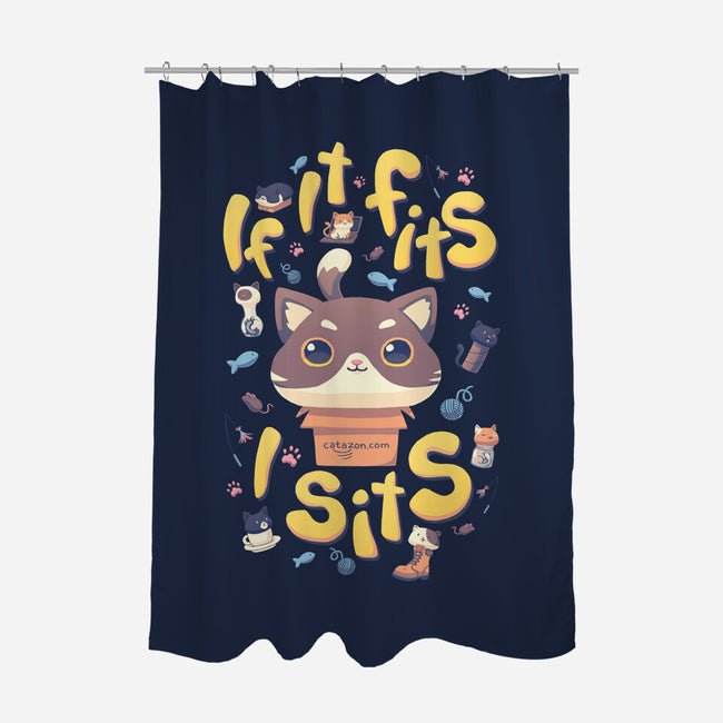If I Fits, I Sits-none polyester shower curtain-Geekydog