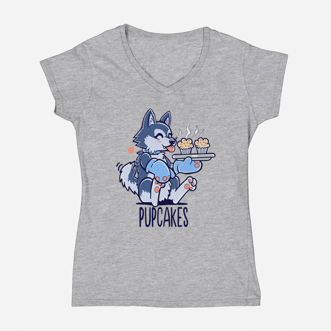 I'm Making Pupcakes-womens v-neck tee-TechraNova
