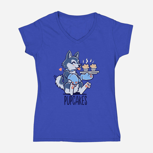 I'm Making Pupcakes-womens v-neck tee-TechraNova