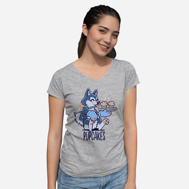 I'm Making Pupcakes-womens v-neck tee-TechraNova