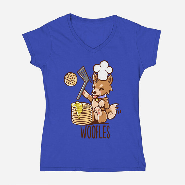 I'm Making Woofles-womens v-neck tee-TechraNova