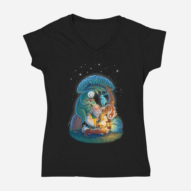 In The Spirit World-womens v-neck tee-KatLowryArt