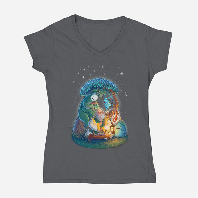 In The Spirit World-womens v-neck tee-KatLowryArt