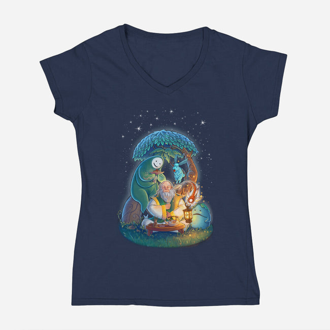 In The Spirit World-womens v-neck tee-KatLowryArt