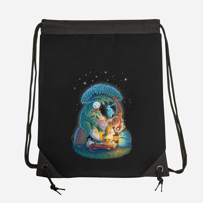 In The Spirit World-none drawstring bag-KatLowryArt