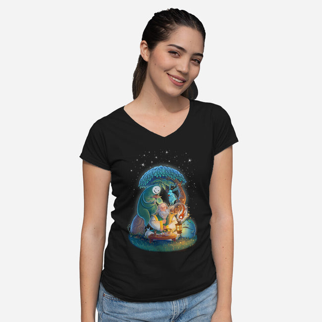 In The Spirit World-womens v-neck tee-KatLowryArt