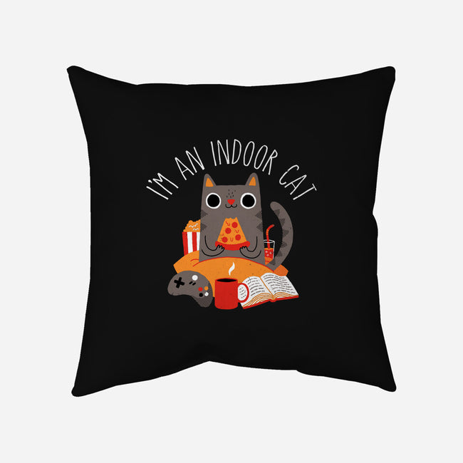 Indoor Cat-none removable cover w insert throw pillow-DinomIke