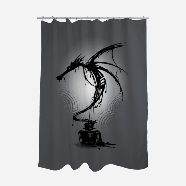 Ink Dragon-none polyester shower curtain-alnavasord
