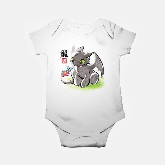 Inked Dragon-baby basic onesie-BlancaVidal