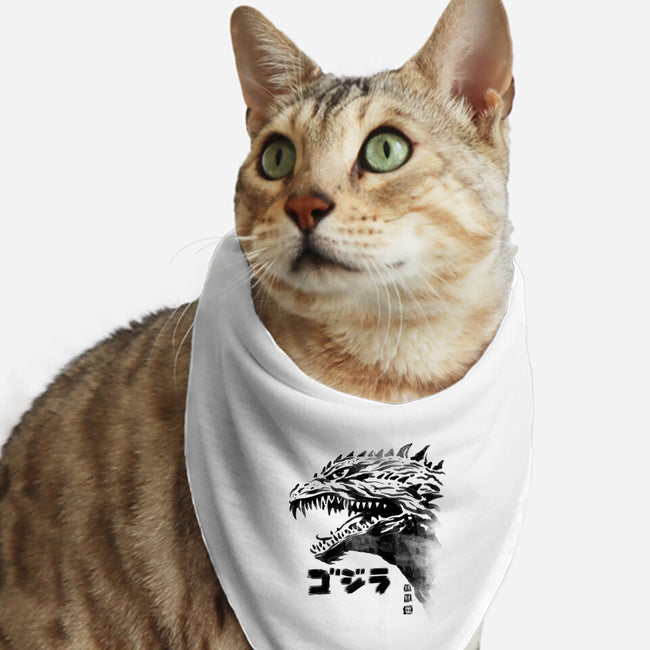 Inked Gojira-cat bandana pet collar-cs3ink