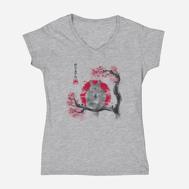 Inner Peace Sumi-e-womens v-neck tee-Getsousa!