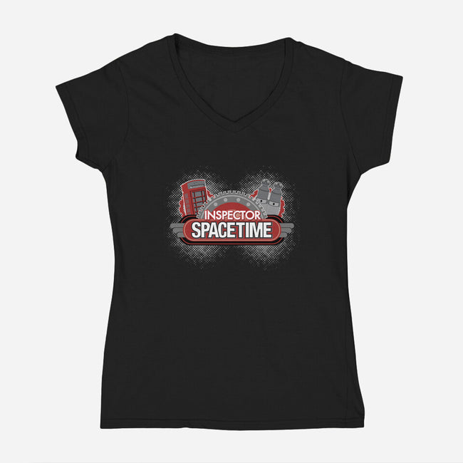 Inspector Spacetime-womens v-neck tee-elfwitch