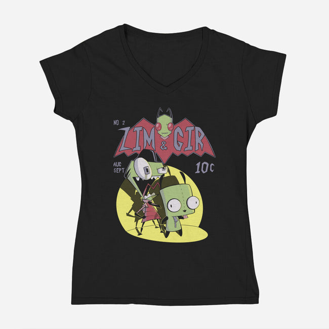 Invaderman-womens v-neck tee-xMorfina