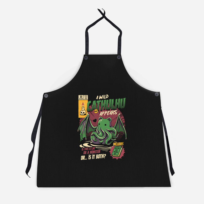 Is It a Cat Or a Monster-unisex kitchen apron-ilustrata