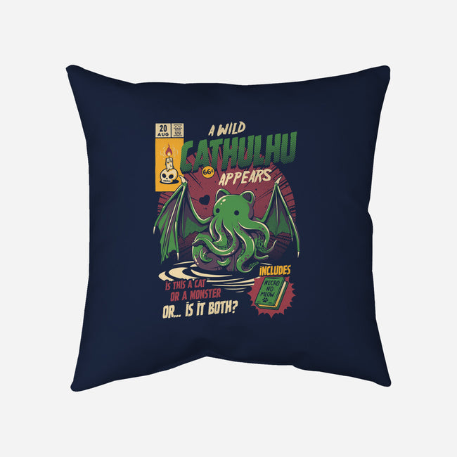 Is It a Cat Or a Monster-none removable cover throw pillow-ilustrata